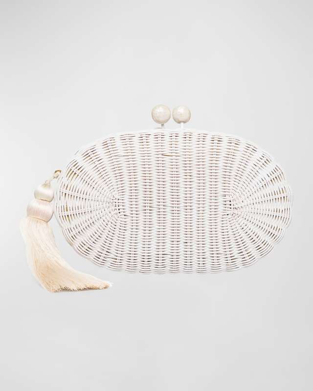 Joanna Palm Straw Clutch Bag